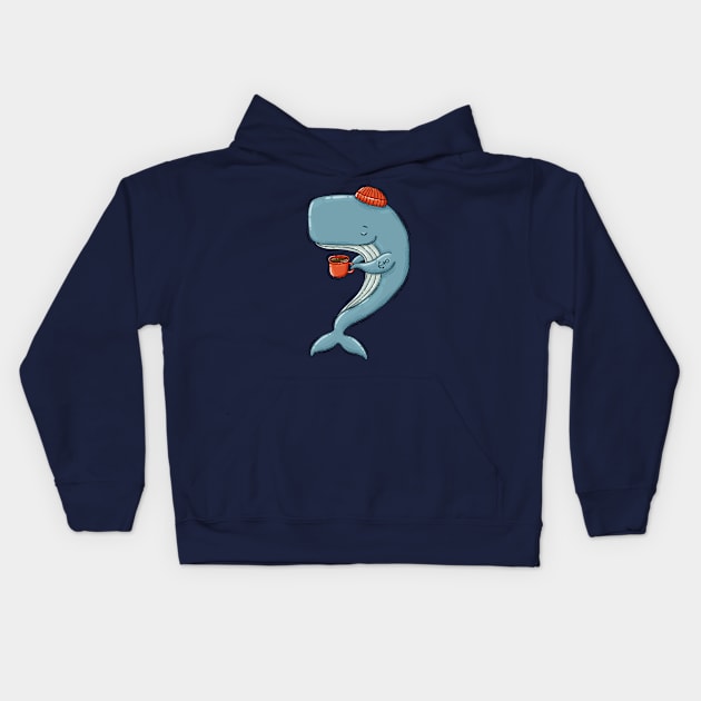 Cool Whale Kids Hoodie by Tania Tania